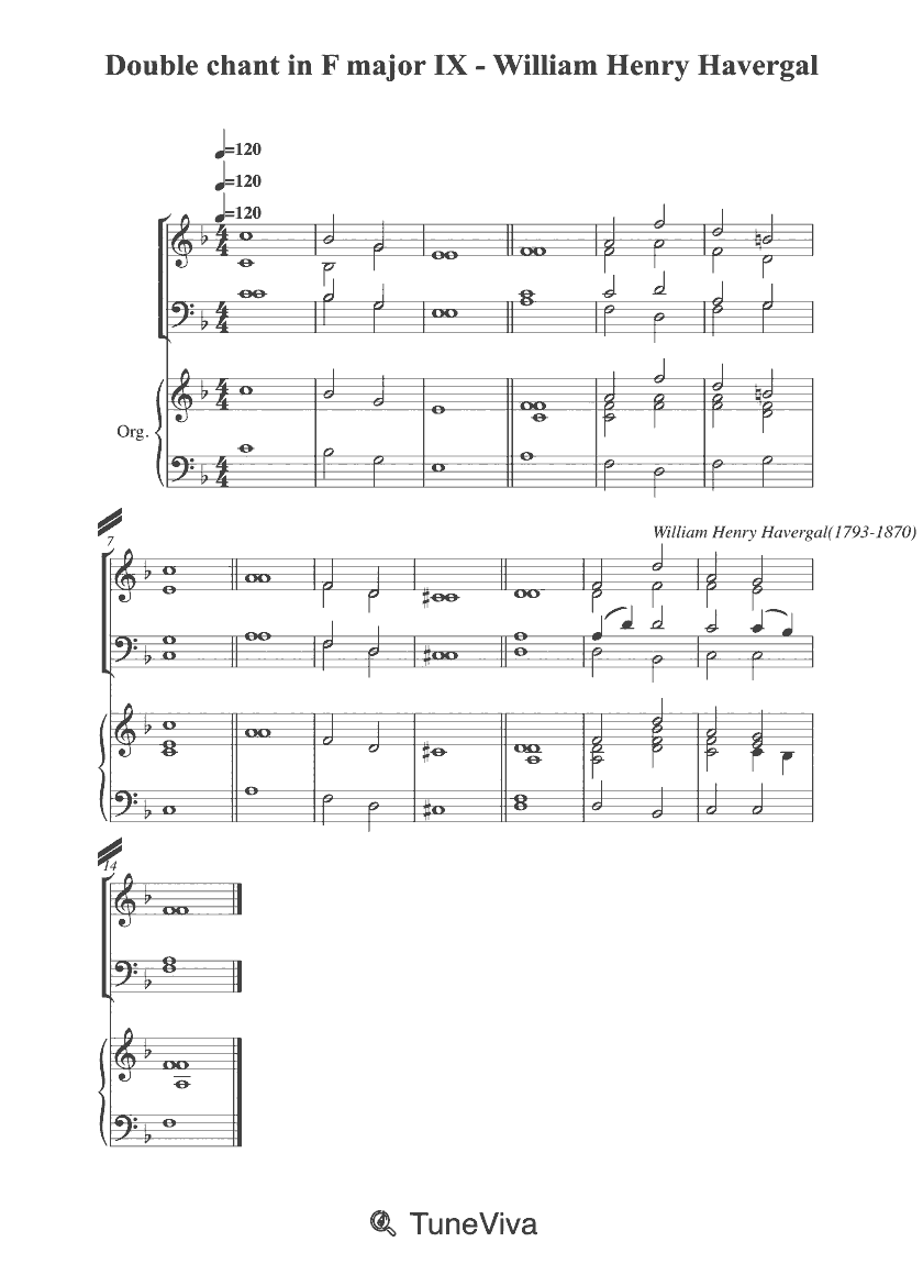 Double chant in F major IX - William Henry Havergal