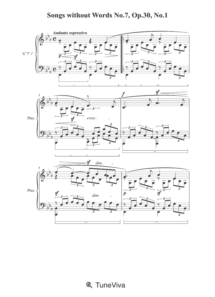 Songs without Words No.7, Op.30, No.1