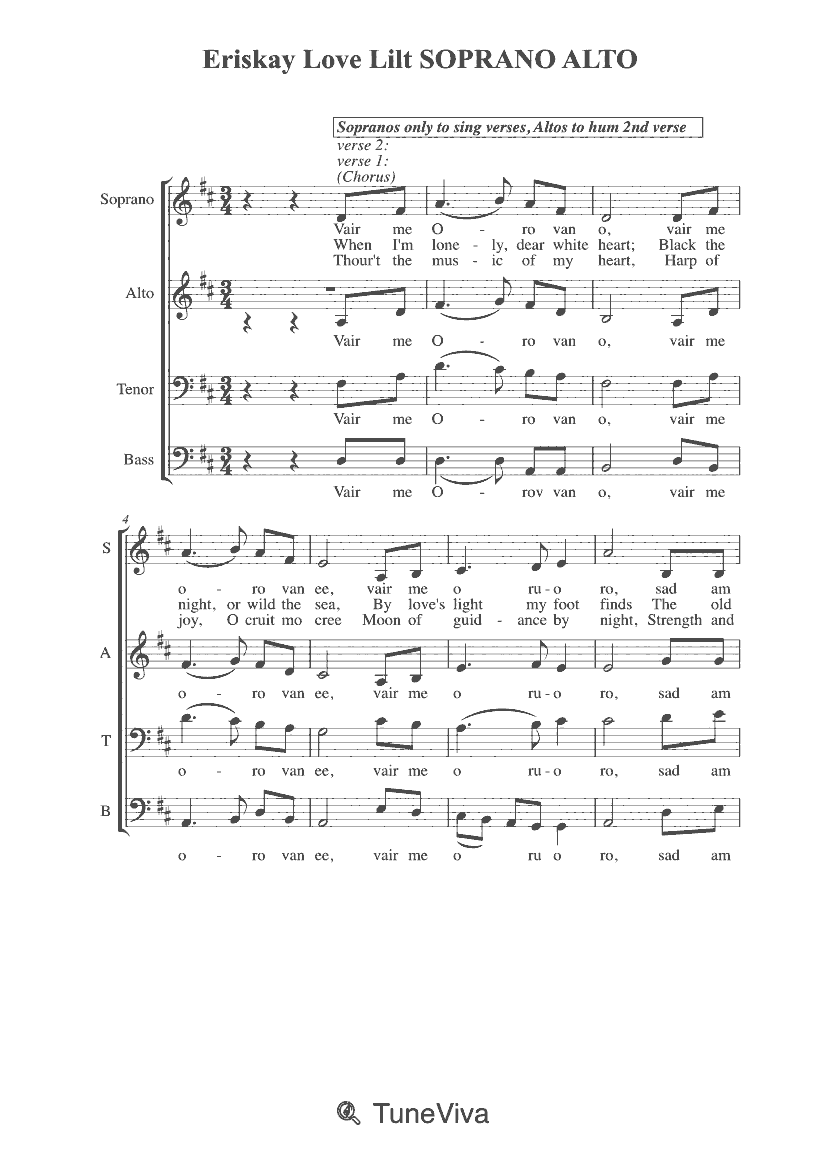 Eriskay Love Lilt SOPRANO ALTO