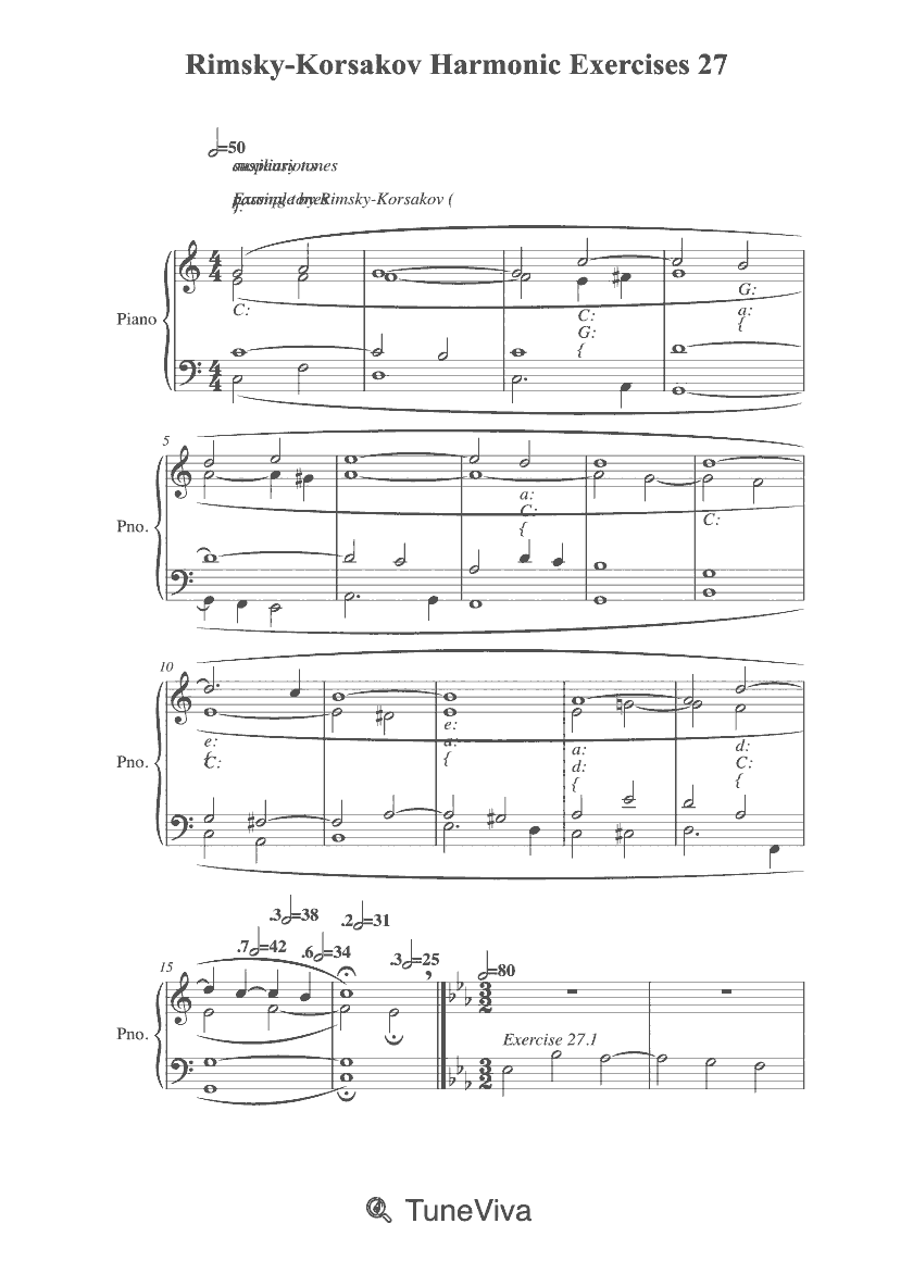 Rimsky-Korsakov Harmonic Exercises 27