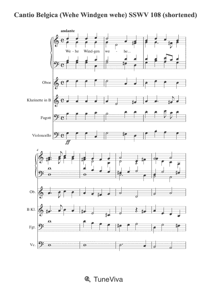 Cantio Belgica (Wehe Windgen wehe) SSWV 108 (shortened)