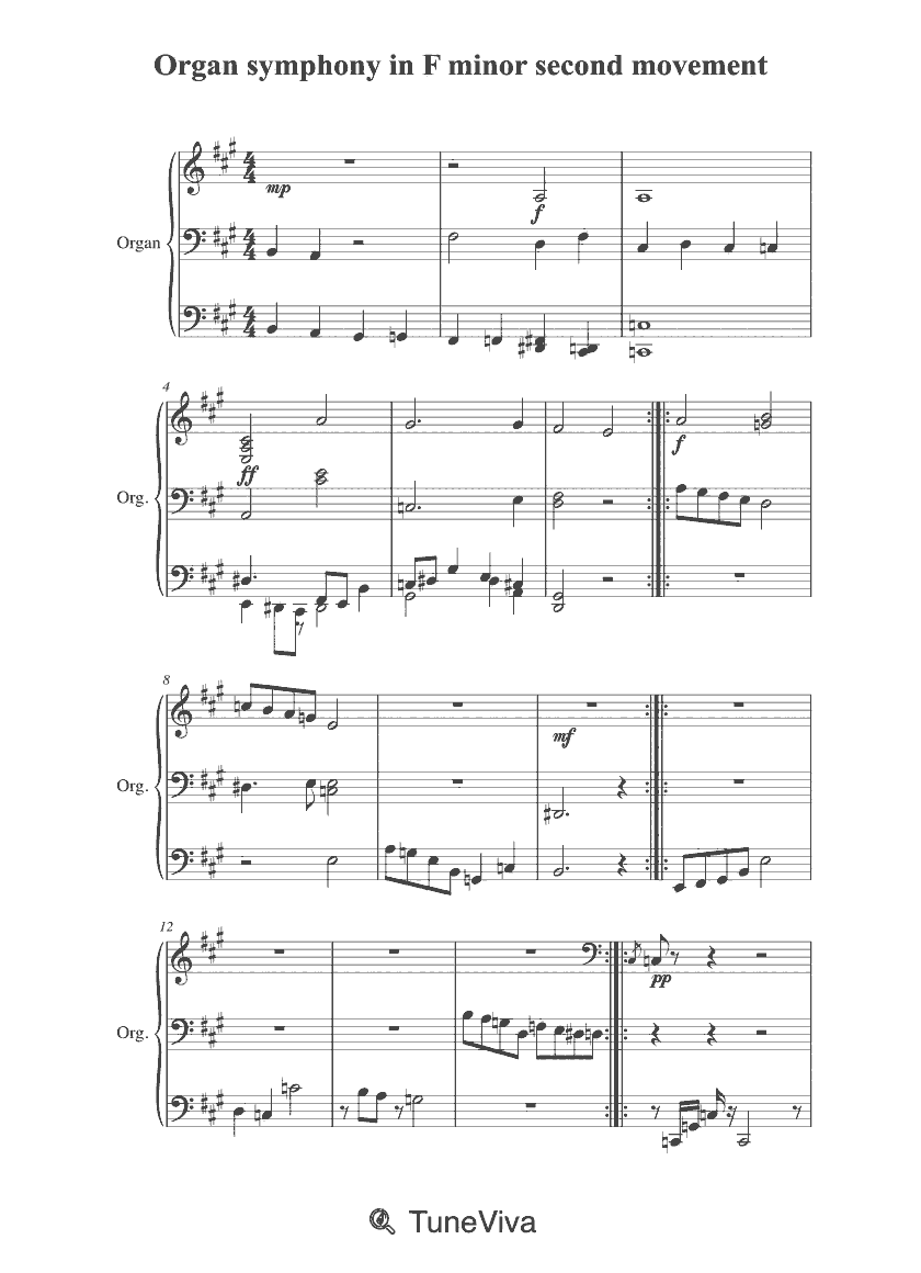 Organ symphony in F minor second movement