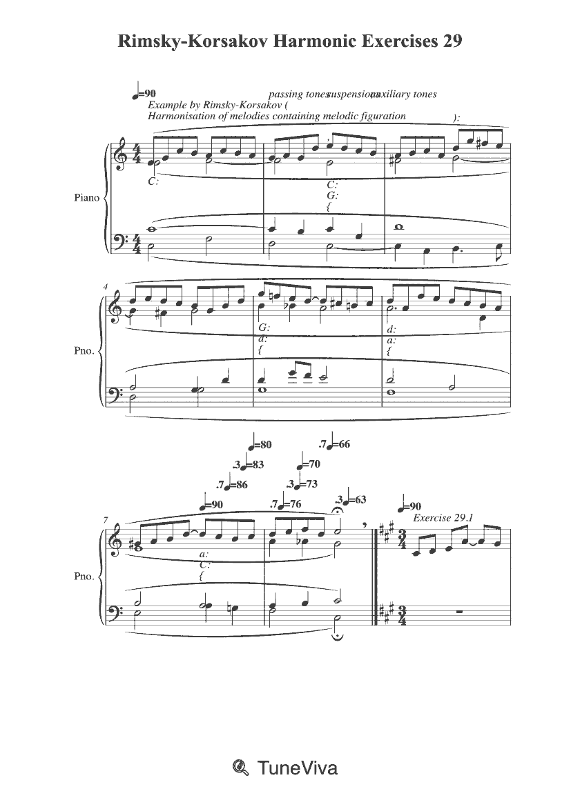 Rimsky-Korsakov Harmonic Exercises 29
