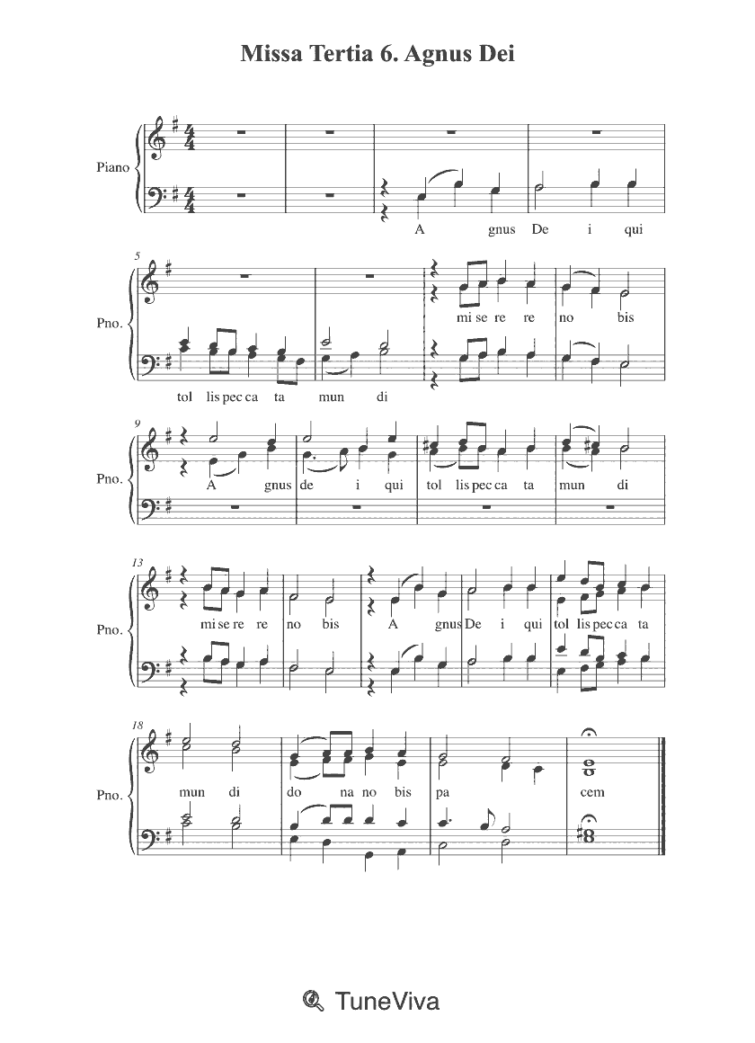 Missa Tertia 6. Agnus Dei