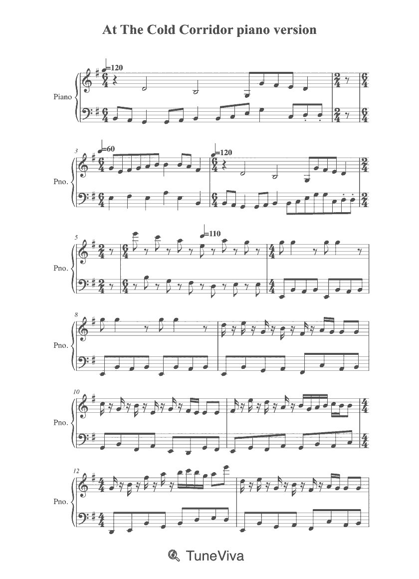 At The Cold Corridor piano version