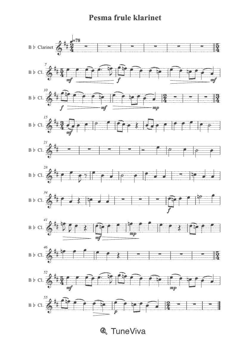 Pesma frule klarinet
