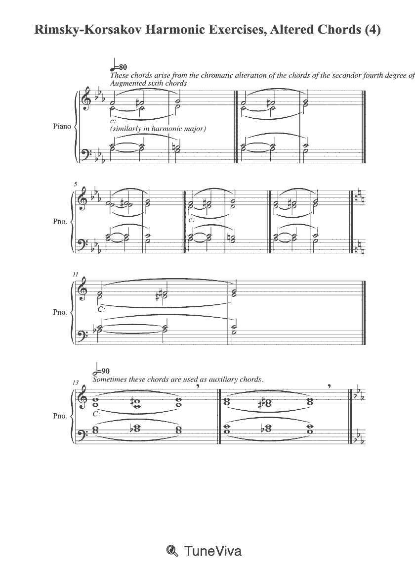 Rimsky-Korsakov Harmonic Exercises, Altered Chords (4)