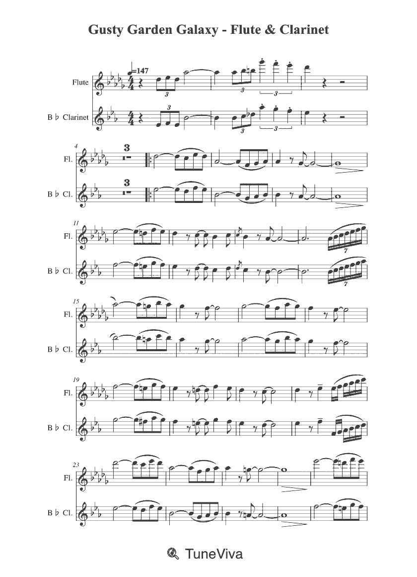 Gusty Garden Galaxy - Flute & Clarinet