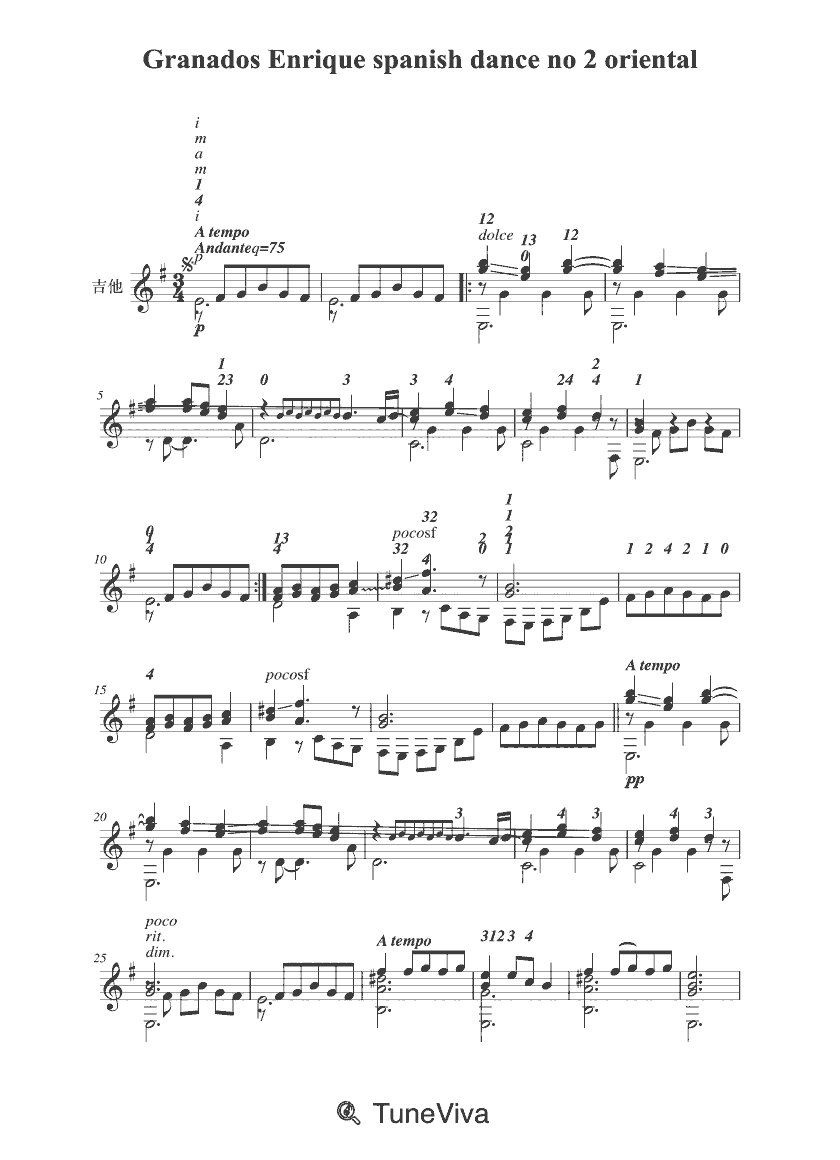 Granados Enrique spanish dance no 2 oriental