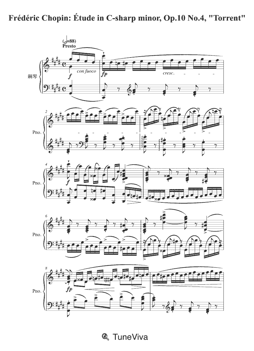 Frédéric Chopin: Étude in C-sharp minor, Op.10 No.4, "Torrent"