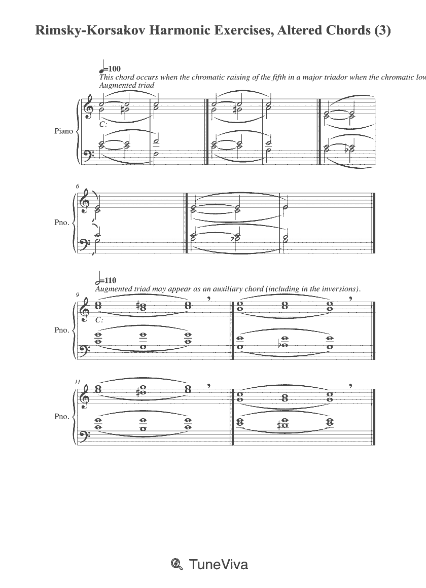Rimsky-Korsakov Harmonic Exercises, Altered Chords (3)