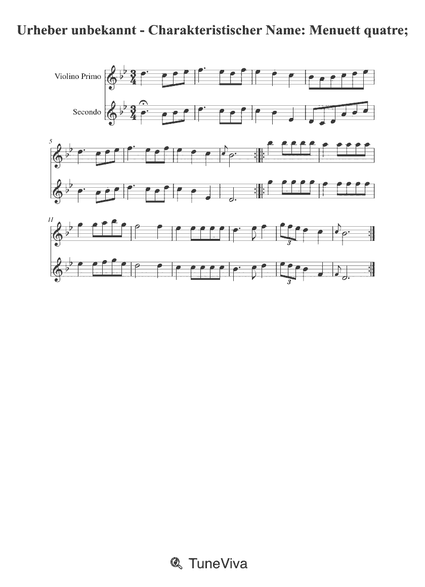 Urheber unbekannt - Charakteristischer Name: Menuett  quatre;