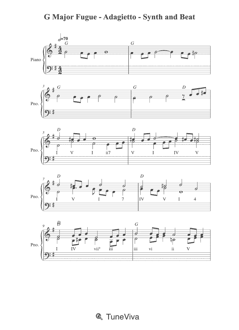 G Major Fugue - Adagietto - Synth and Beat