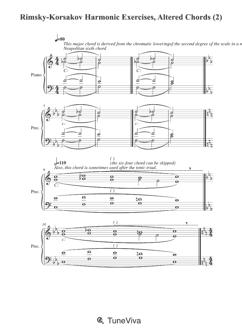 Rimsky-Korsakov Harmonic Exercises, Altered Chords (2)