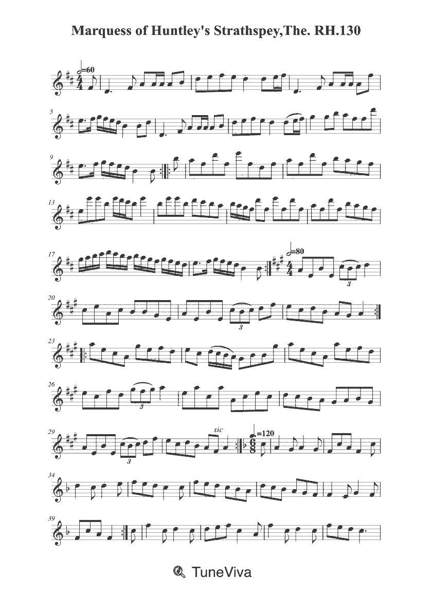 Marquess of Huntley's Strathspey,The. RH.130