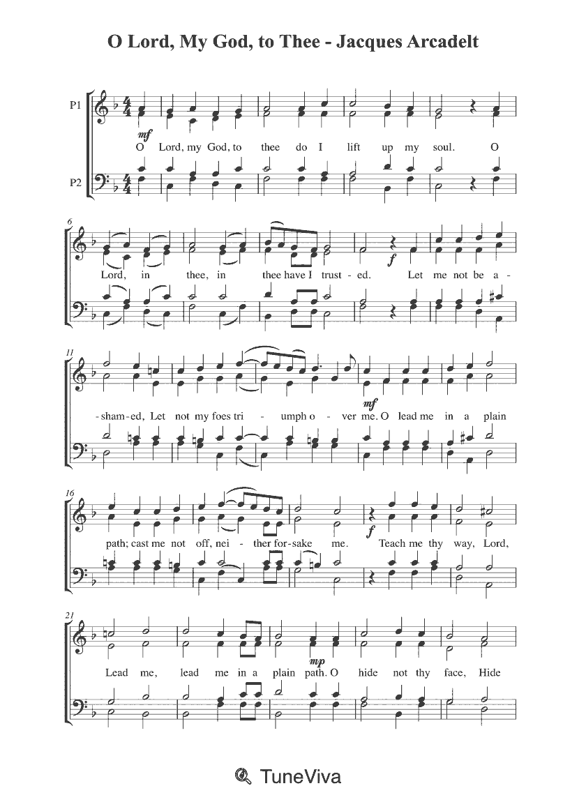 O Lord, My God, to Thee - Jacques Arcadelt