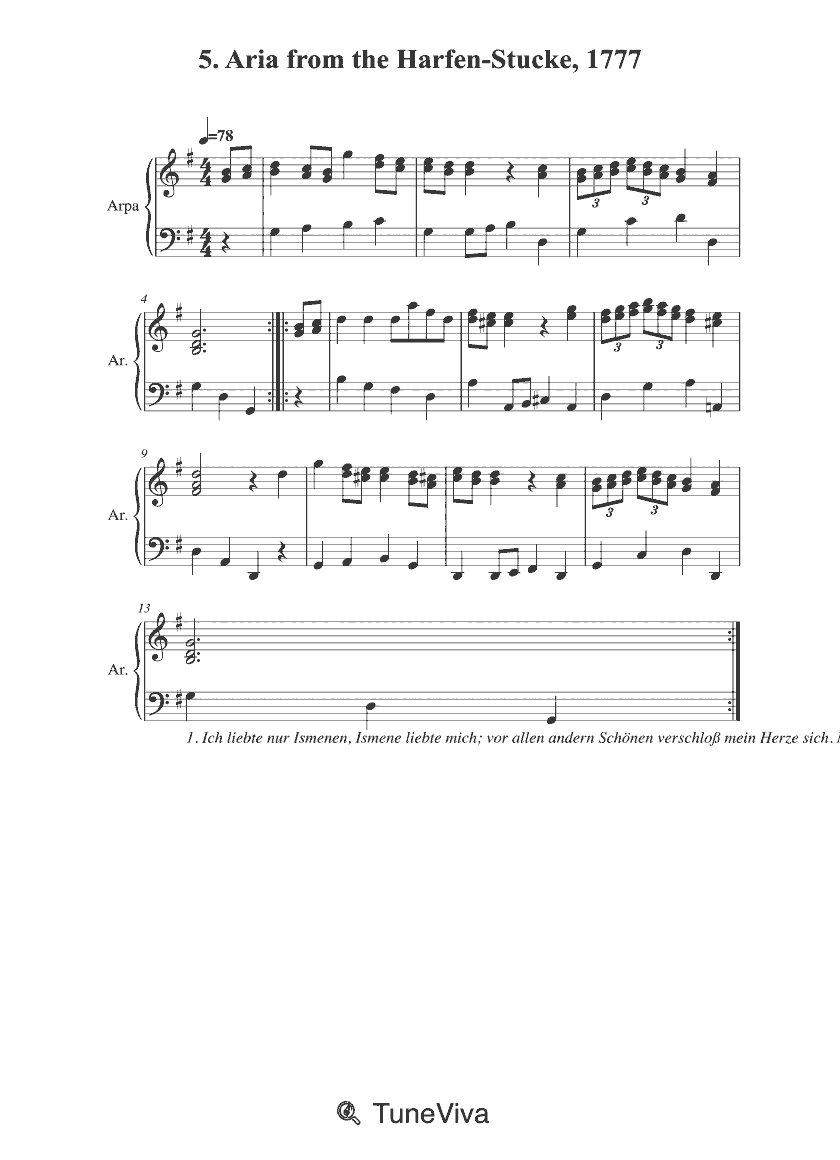 5. Aria from the Harfen-Stucke, 1777