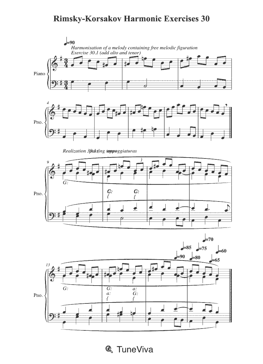 Rimsky-Korsakov Harmonic Exercises 30
