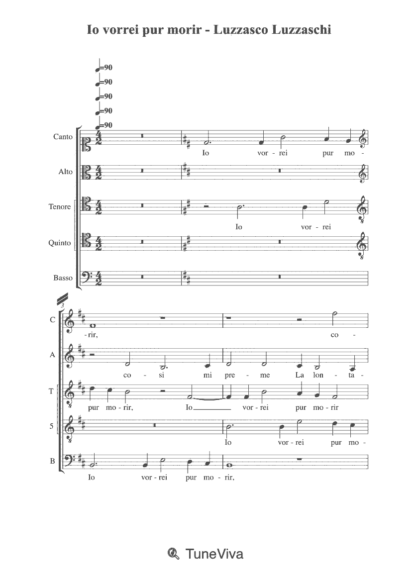 Io vorrei pur morir - Luzzasco Luzzaschi