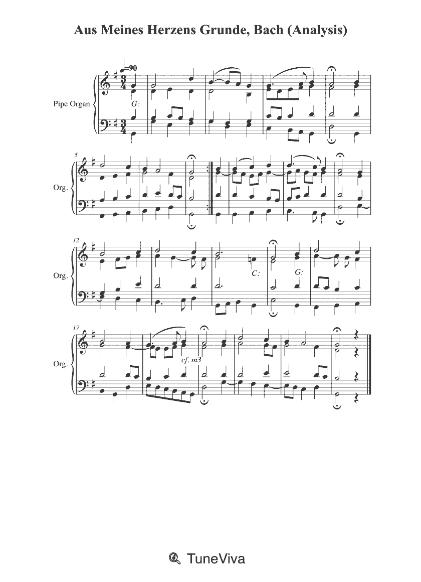 Aus Meines Herzens Grunde, Bach (Analysis)