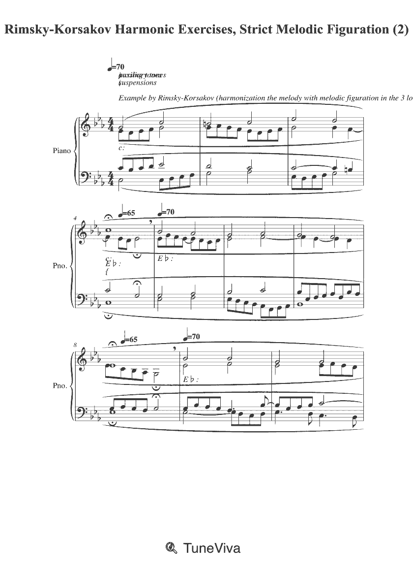 Rimsky-Korsakov Harmonic Exercises, Strict Melodic Figuration (2)