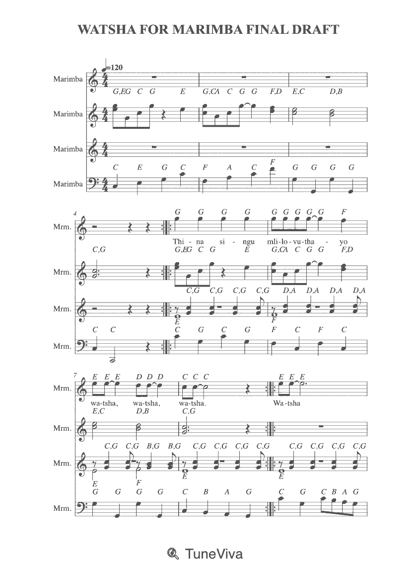 WATSHA FOR MARIMBA FINAL DRAFT